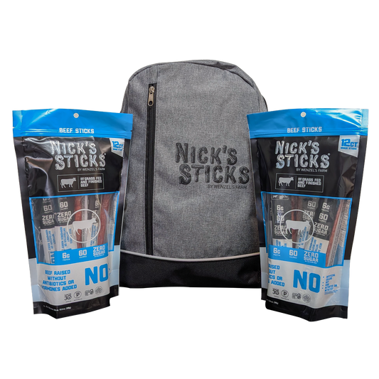 Back to School Special - (2) Bags of Beef Sticks (.9 oz - 12 Count) and a FREE Backpack